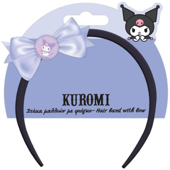 Διακακης Kuromi Στέκα Μαλλιών Με Φιόγκο Διακακης Kuromi Στέκα Μαλλιών Με Φιόγκο