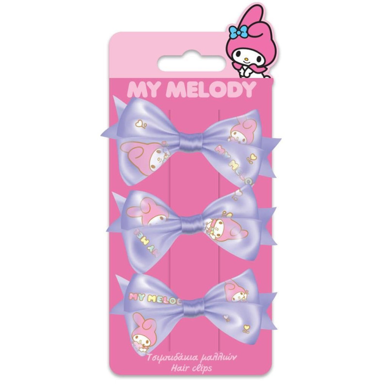 Διακακης My Melody Τσιμπιδάκια Μαλλιών Σετ 3Τμχ