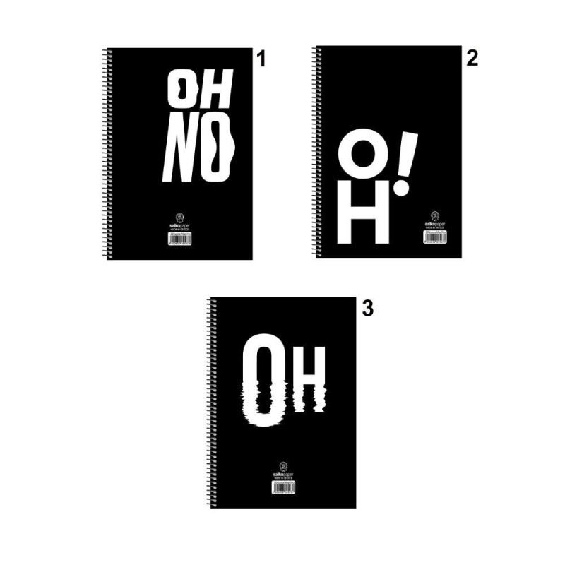 Τετράδιο Σπιράλ Α4 3 Θεμάτων Oh No!