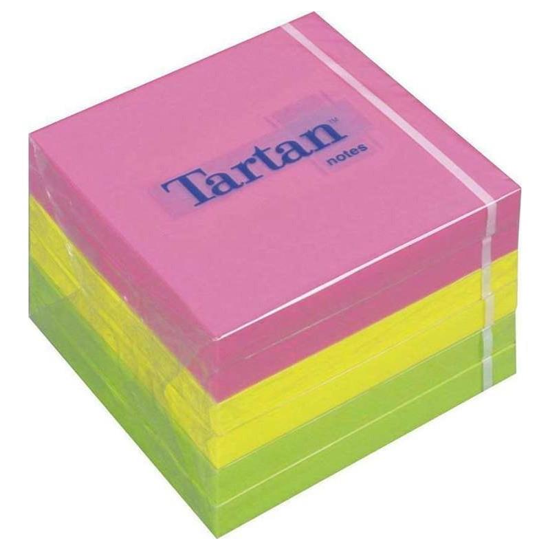 Tartan Αυτοκόλλητα Χαρτάκια Neon Φωσφοριζέ 76x76mm 400 Φύλλα 767C-N