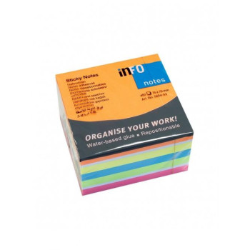 Ιnfo Notes Κύβος Aυτοκόλλητος 450φ. 75x75mm 5654-53