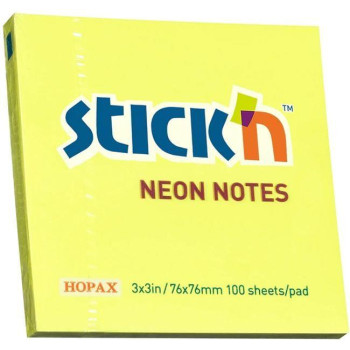  Αυτοκόλλητα χαρτάκια Stickn Notes 76x76mm 100 φύλλα