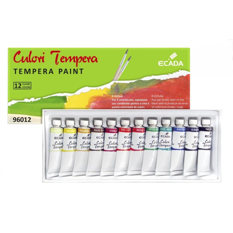 Daco Συσκευασία Τεμπερες 12 χρώματα 8ml/τεμ 96012