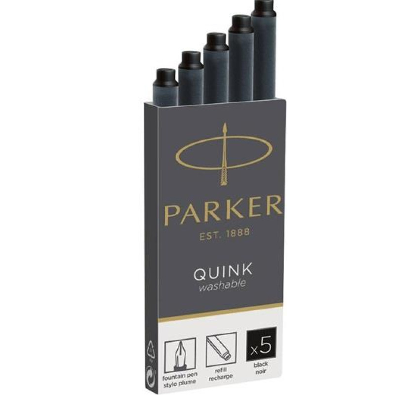 Ρarker Quink Ιnk Ανταλλακτικό για Πένα 5τεμ Black 1950402