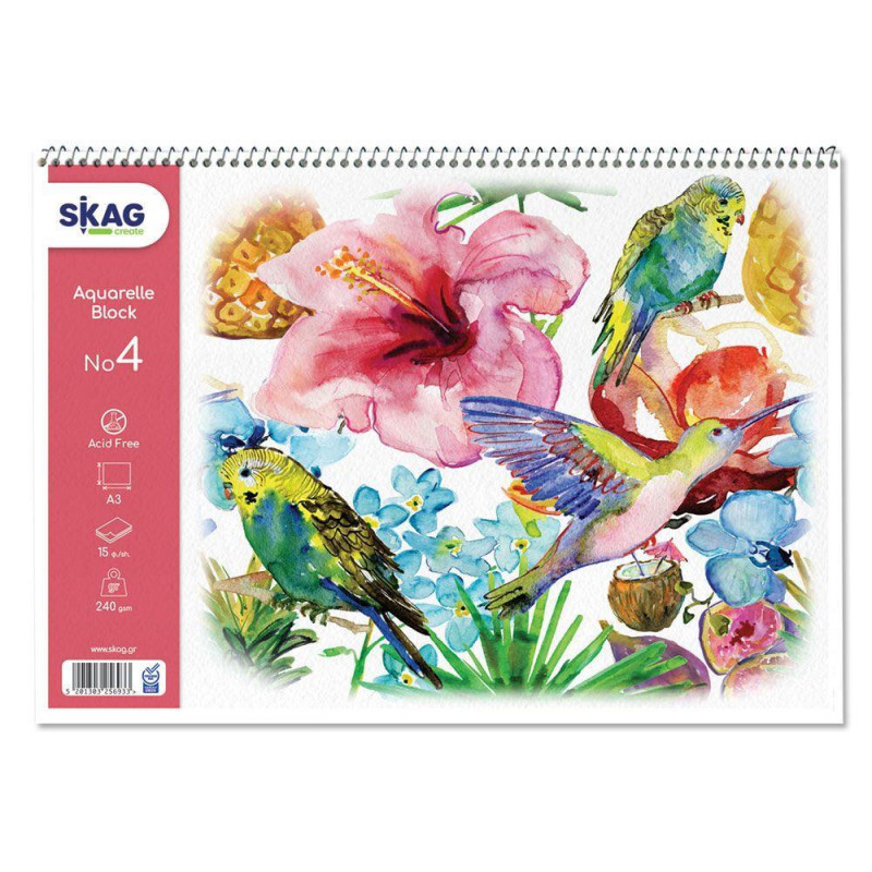 Skag Μπλοκ Ακουαρέλας (Εποχές) A3  250γρ 15φ Νο4 S256933