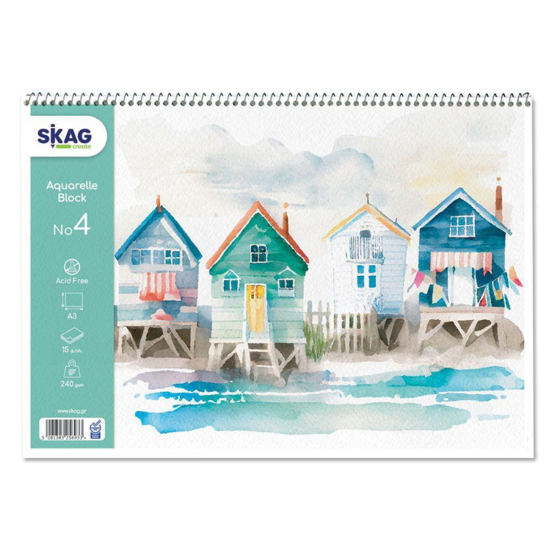 Skag Μπλοκ Ακουαρέλας (Εποχές) A3  250γρ 15φ Νο4 S256933