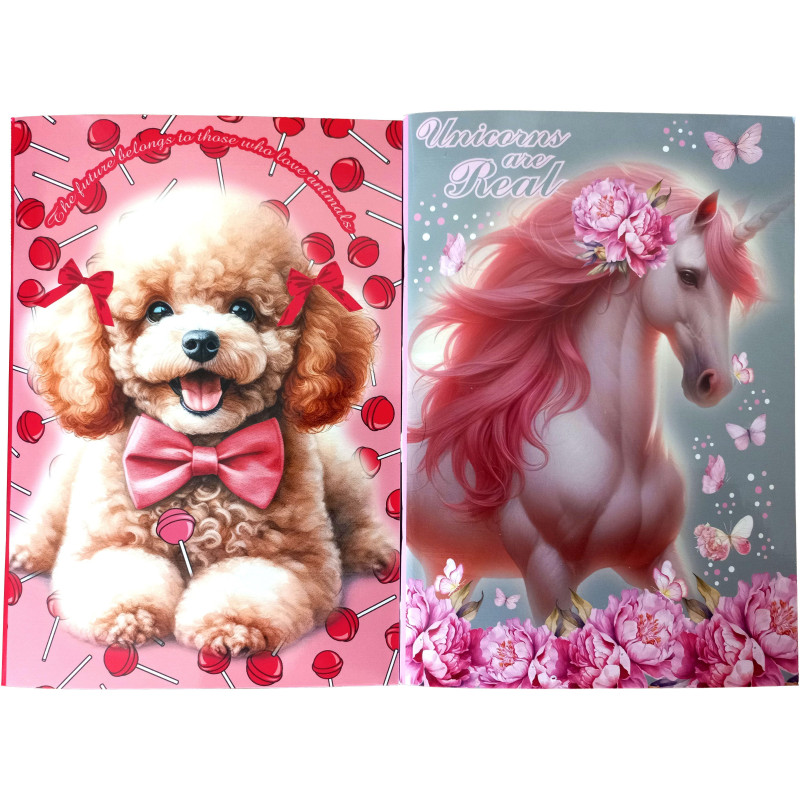 Gim Love Poodle-Butterfly Unicorn Τετράδιο 17X25-2 Σχέδια-1Τμχ (357-21400)
