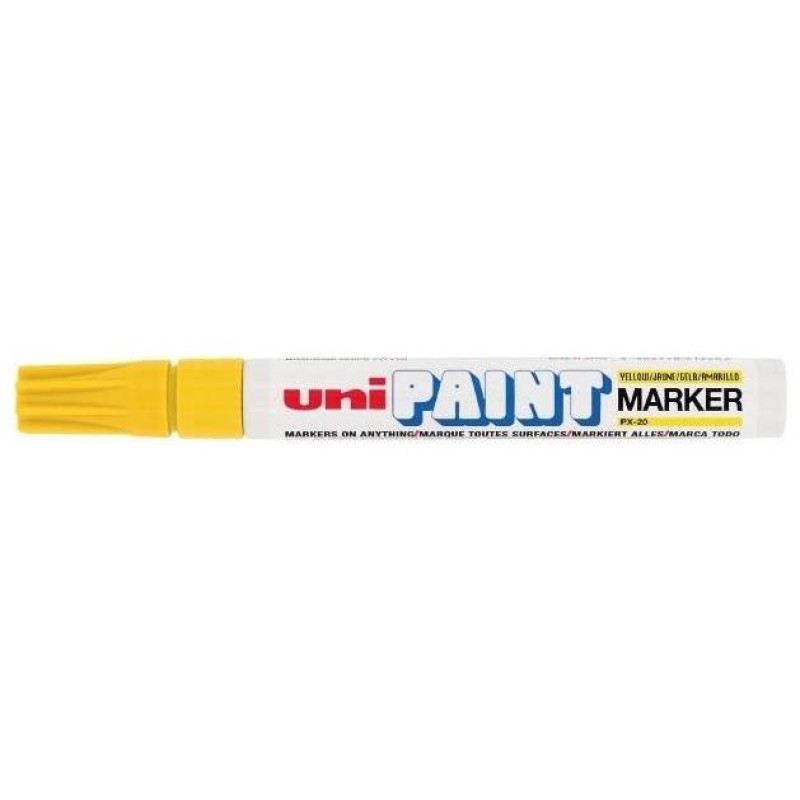 Uniball Μαρκαδόρος Ανεξίτηλος 2.2mm  Paint Yellow PX20