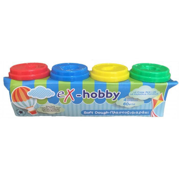 Πλαστοζυμαράκια eX-HOBBY 4 Χρώματα 60gr 402408 Πλαστοζυμαράκια eX-HOBBY 4 Χρώματα 60gr 402408