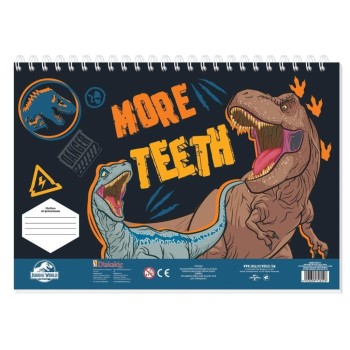 Μπλοκ Ζωγραφικής Jurassic World 23x33 με αυτοκόλλητα(2 Σχέδια)