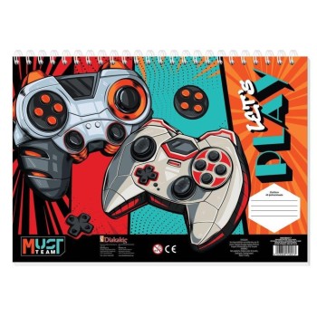 Μπλοκ Ζωγραφικής Must Lets Play/Basketball 23x33 με αυτοκόλλητα (2 Σχέδια)