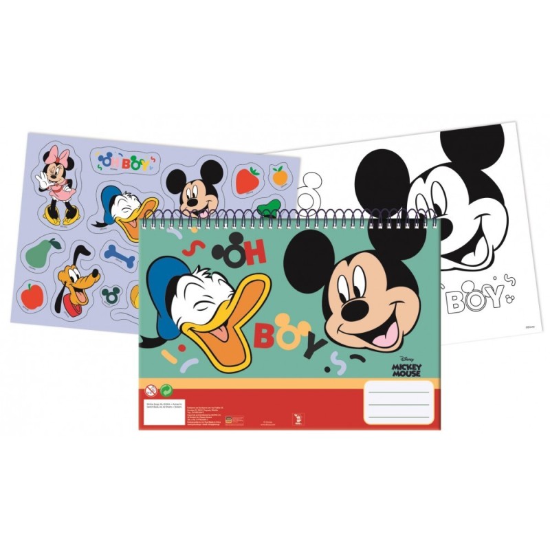GIM ΜΠΛΟΚ ΖΩΓΡΑΦΙΚΗΣ 23Χ33 40 ΦΥΛΛΑ ΜΕ STICKERS MICKEY MOUSE 340-91416