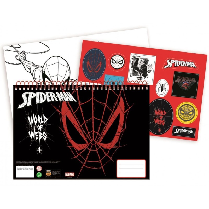GIM ΜΠΛΟΚ ΖΩΓΡΑΦΙΚΗΣ 23Χ33 40 ΦΥΛΛΑ ΜΕ STICKERS SPIDERMAN AMAZING 337-08416