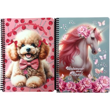 Back me up Love Poodle-Butterfly Unicorn Τετράδιο 17X25 Σπιράλ 2 Θεμάτων 70 Φύλλων-2 Σχέδια-1Τμχ (357-21402)