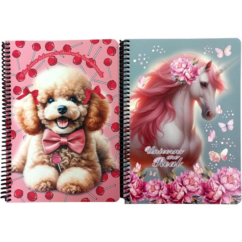 Back me up Love Poodle-Butterfly Unicorn Τετράδιο 17X25 Σπιράλ 2 Θεμάτων 70 Φύλλων-2 Σχέδια-1Τμχ (357-21402)