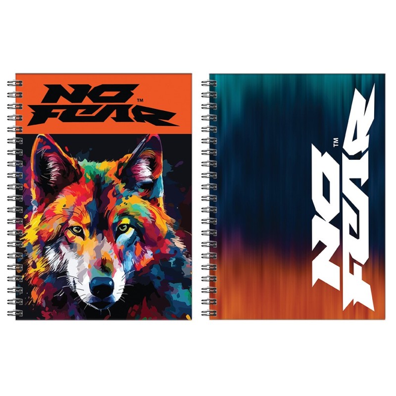 No Fear Colored Wolf-Gradient Blue Τετράδιο Σπιράλ 17X25 2 Θεμάτων 70 Φύλλων
