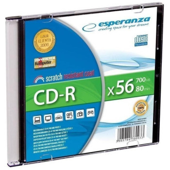 Esperanza CD-R Slim Jewel Case 700MB 56x 590 Esperanza CD-R Slim Jewel Case 700MB 56x 590