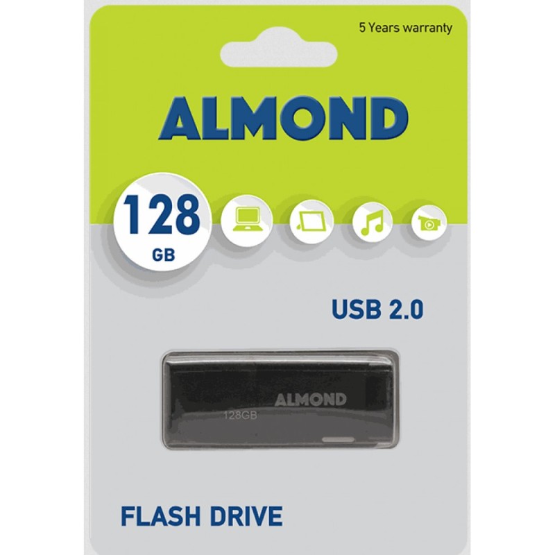 Almond Prime 128GB USB 2.0 Stick Μαύρο (43USB128ESM)