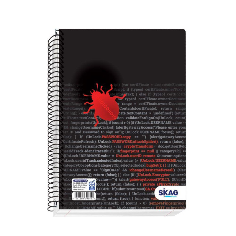 Skag Τετράδιο Σπιράλ University Fun Αγόρι 2θ 17x25  Ν.9242 S300551