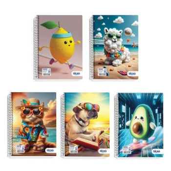 SKAG ΤΕΤΡΑΔΙΟ ΣΠΙΡΑΛ 17Χ25 ΡΙΓΕ Α4 2 ΘΕΜΑΤΩΝ