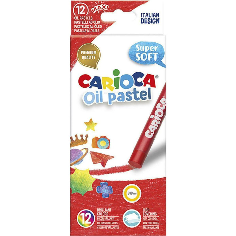 Carioca Oil Pastels 12 Τεμάχια 10mm Super Soft 43277