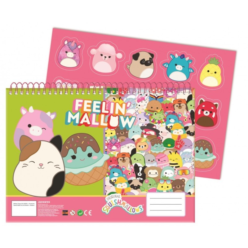 GIM ΜΠΛΟΚ ΖΩΓΡΑΦΙΚΗΣ 23Χ33 40 ΦΥΛΛΑ ΜΕ STICKERS SQUISHMALLOWS 363-30416