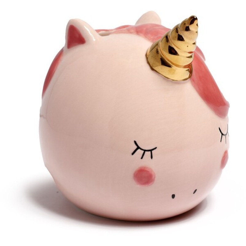 Ceramic Money Box - Enchanted Rainbows Unicorn Pink Fairies