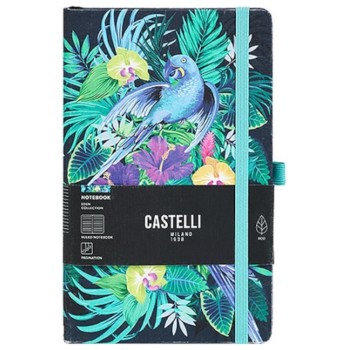 Θεοφύλακτος Σημειωματάριο Castelli M Ριγέ 13x21cm Eden Jungle QO41E.005