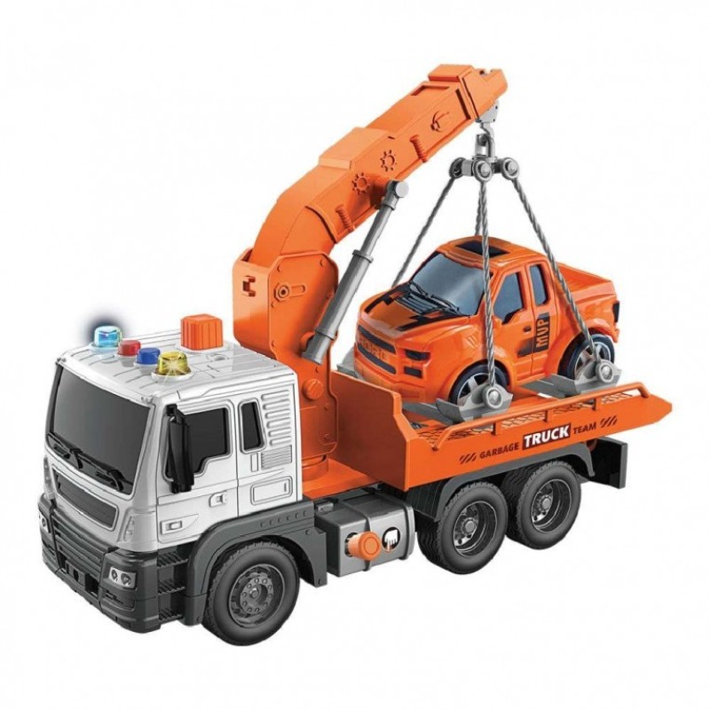 Luna Toys City Truck Series Friction Φορτηγό Ρυμούλκισης με Γερανό, Όχημα , Ήχο και Φώς