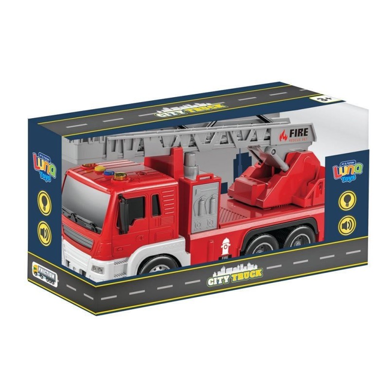 Πυροσβεστικό Όχημα Friction Luna Toys 1:16 με ήχο και φως