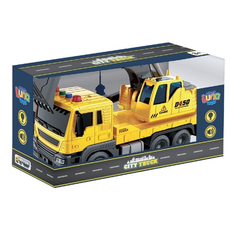Εκσκαφέας Friction Luna Toys 1:16 με ήxο και φως