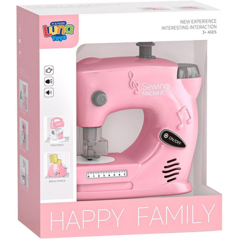 Ραπτομηxανή Luna Toys Ροζ με φως και ήxο 17x9,5x20,5εκ.