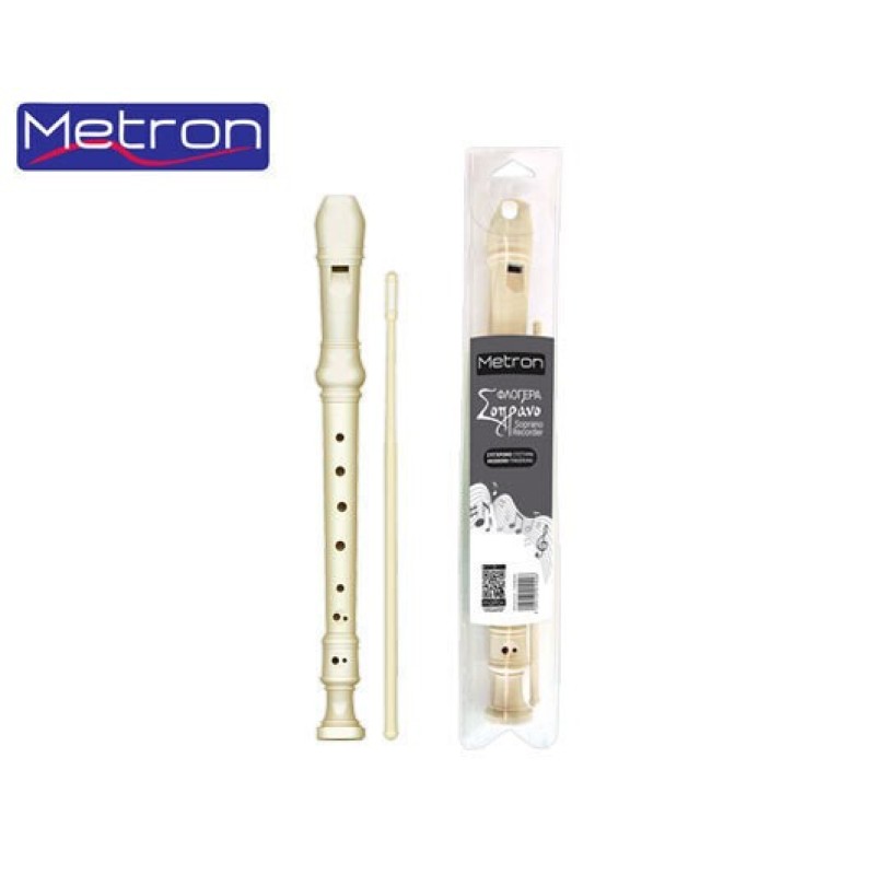 Metron Soprano Πλαστική Φλογέρα Γερμανική Λευκή