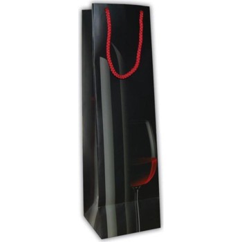 Χάρτινη σακούλα ποτών 40,5x11,5x11,5cm μαύρη (Μαύρο)