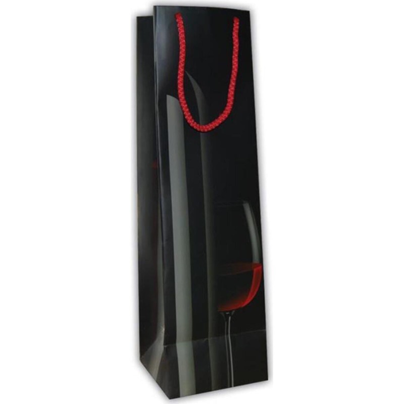 Χάρτινη σακούλα ποτών 40,5x11,5x11,5cm μαύρη (Μαύρο)