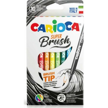 Carioca Super Brush Μαρκαδόροι Ζωγραφικής Λεπτοί Σετ 10 χρώματα Carioca Super Brush Μαρκαδόροι Ζωγραφικής Λεπτοί Σετ 10 χρώματα