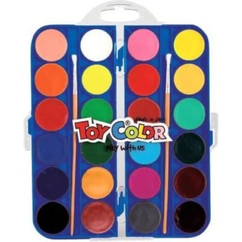 Toy Color Νεροχρωματα Σετ Νερομπογιές Πολύχρωμες με Πινέλο 24τμχ