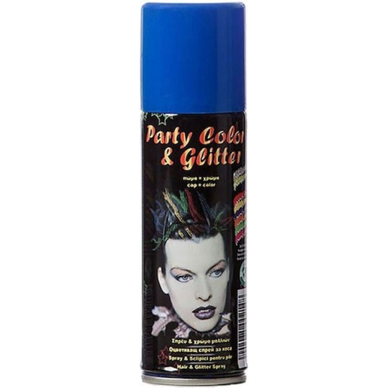 Σπρέι Μαλλιών Μπλε Party-Color and Glitter 125ml